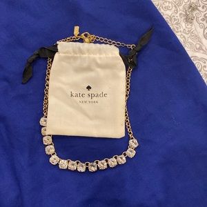 KATE SPADE NEW YORK "SQUARED AWAY" CRYSTAL CLEAR STONE NECKLACE